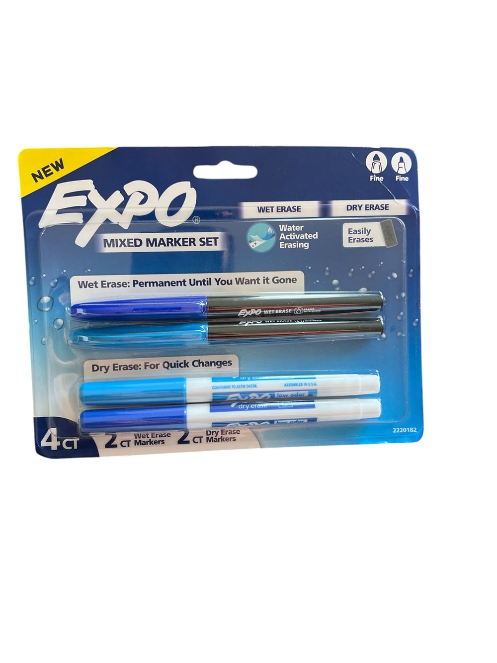 EXPO Mixed Wet & Dry Erase Marker Set - Light & Dark Blue